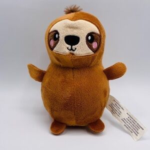 SLOTH 6" Squishy Foam Mini Plush Stuffed Animal Toy Brown Slow Rise Gift